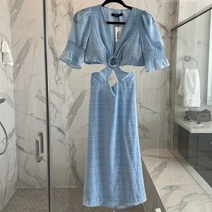 Sugar+Lips puff sleeve midi dress, size Small